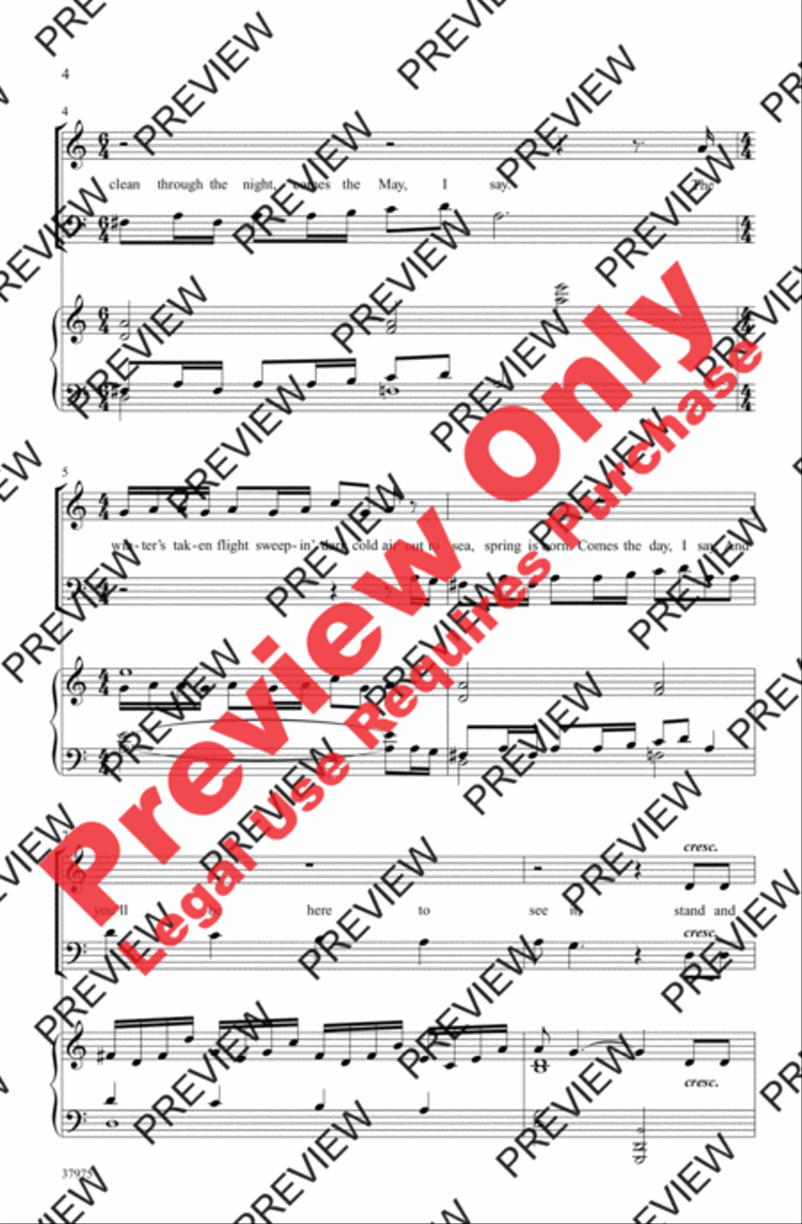 Winter's on the Wing (from The Secret Garden) 4-Part scores gallery preview page 4