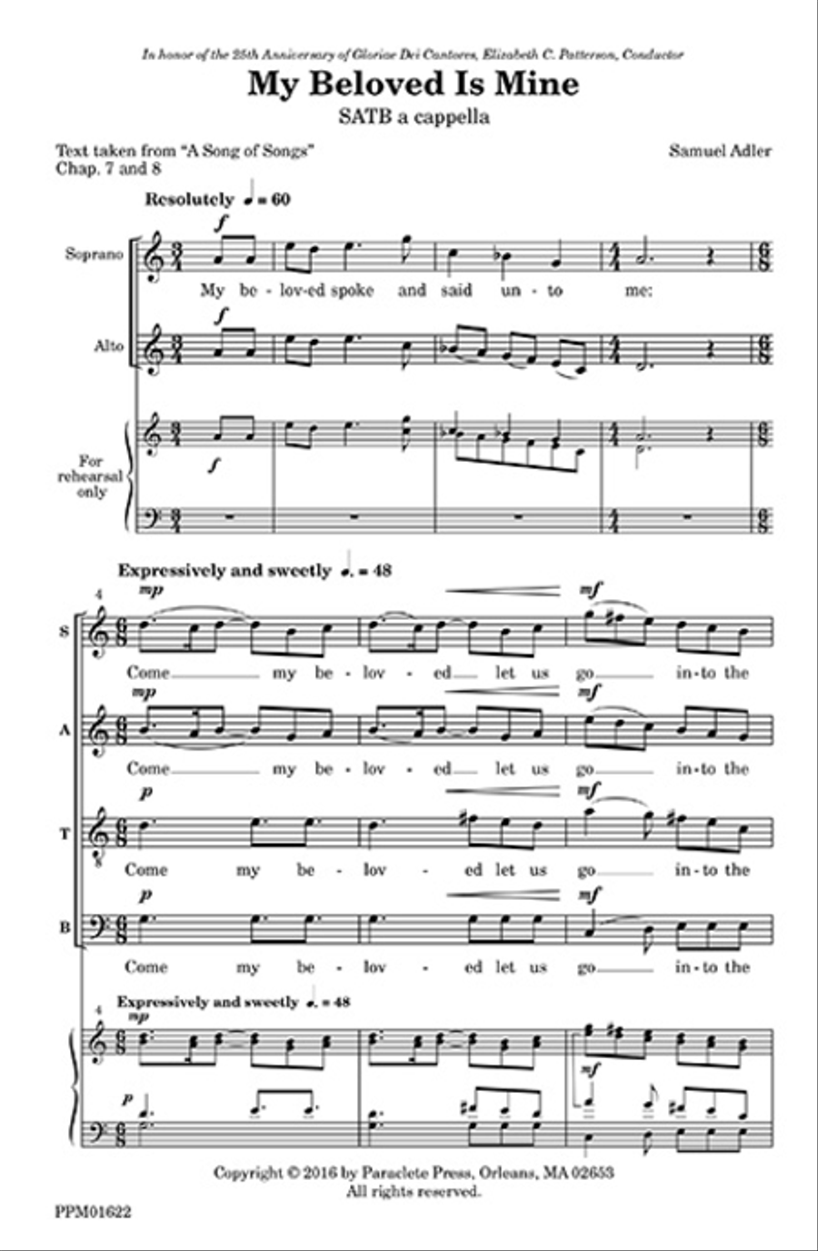 My Beloved Is Mine 4-Part scores gallery preview page 1