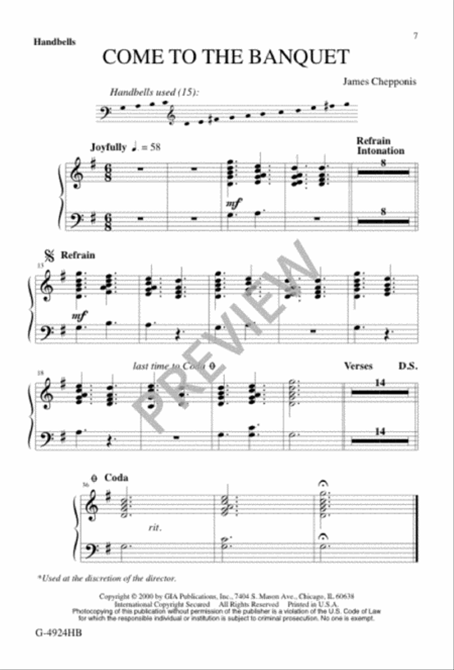 Come to the Banquet Come to the Banquet Unison Choir scores gallery preview page 7