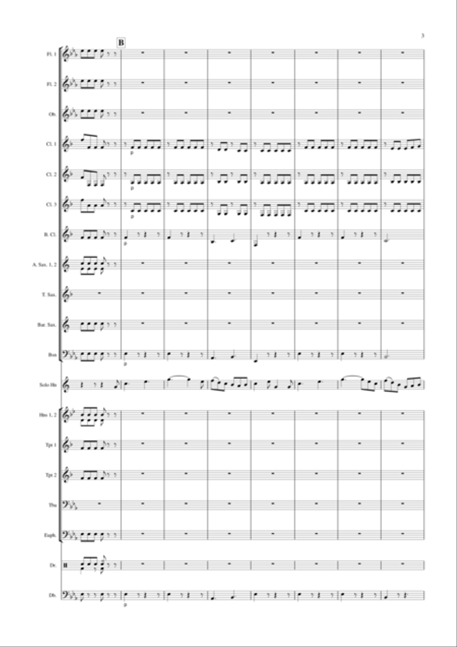 RONDO from Horn Concerto K.495, Solo Horn and Concert Band Concert Band scores gallery preview page 4