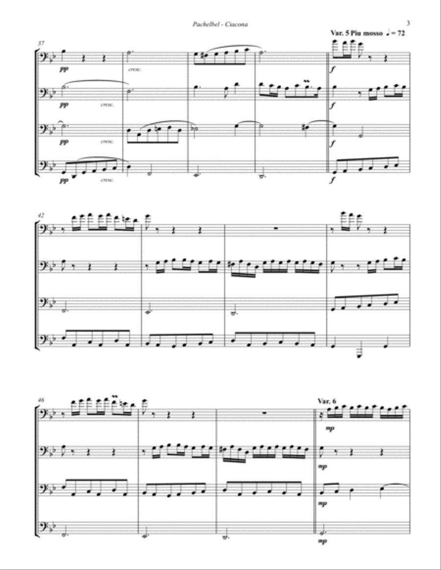 Ciacona - Theme & 22 Variations for Tuba Quartet image number null