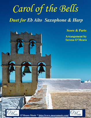 Book cover for Carol of the Bells, Duet for Eb Alto Saxophone and Pedal Harp
