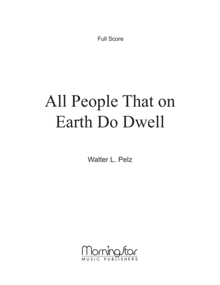 All People That on Earth Do Dwell (Downloadable Full Score and Instrumental Part)
