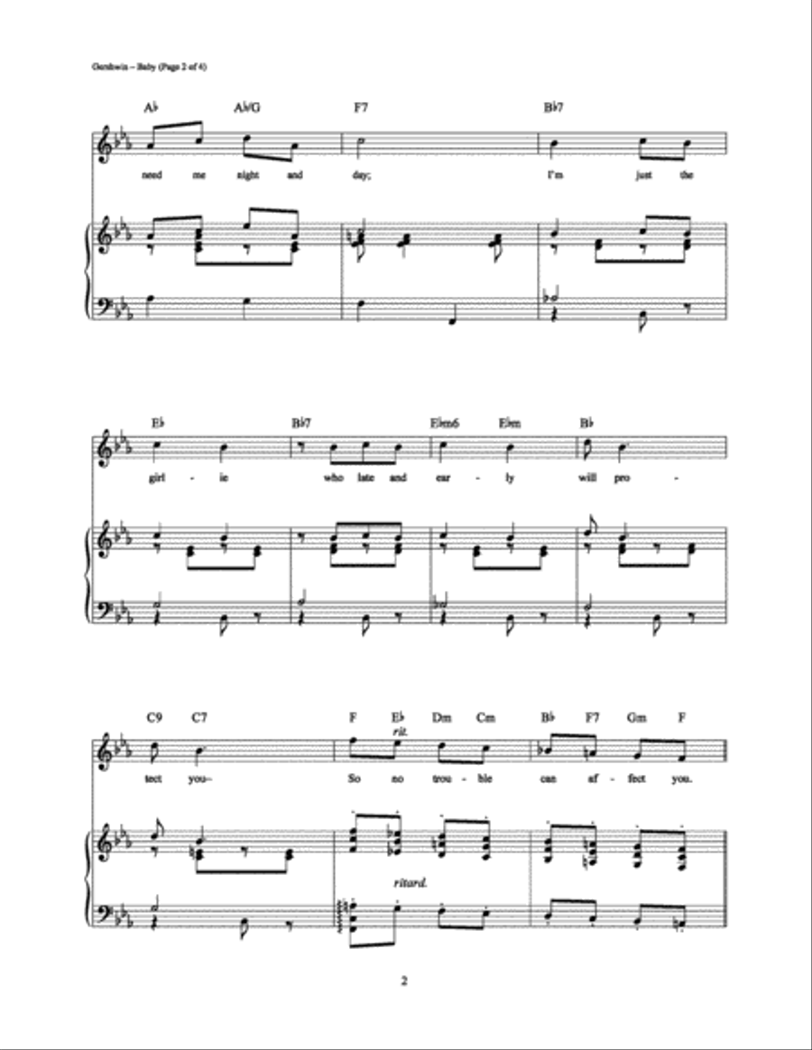 BABY BABY Piano, Vocal, Guitar scores gallery preview page 2