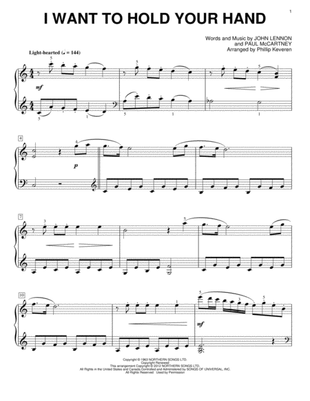 I Want To Hold Your Hand [Classical version] (arr. Phillip Keveren)
