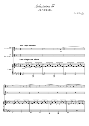 "Liebestraum No. 3" (Asdur) piano trio / bass clarinet duet