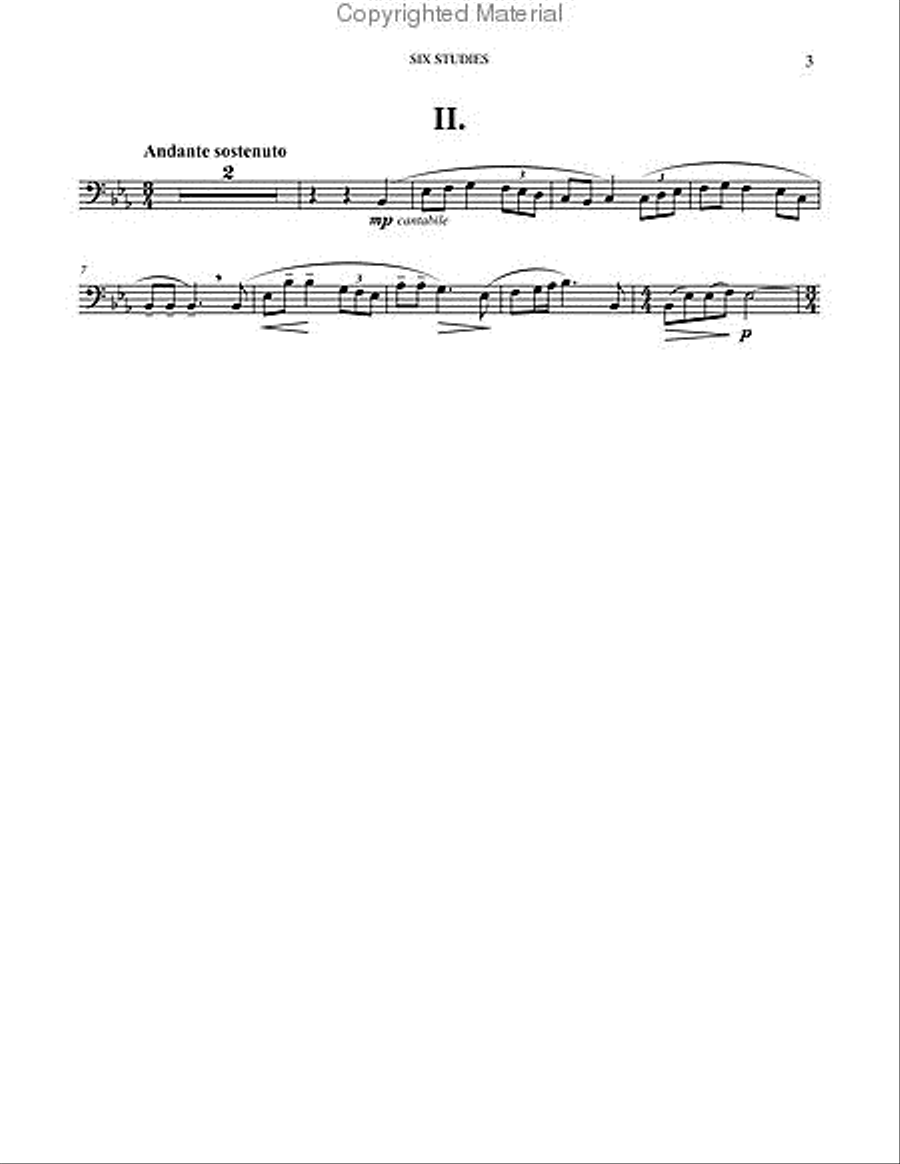 Six Studies in English Folksong for Trombone and Piano Piano Accompaniment scores gallery preview page 4