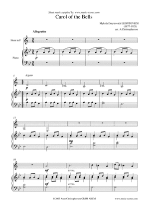 Carol of the Bells - French Horn and Piano