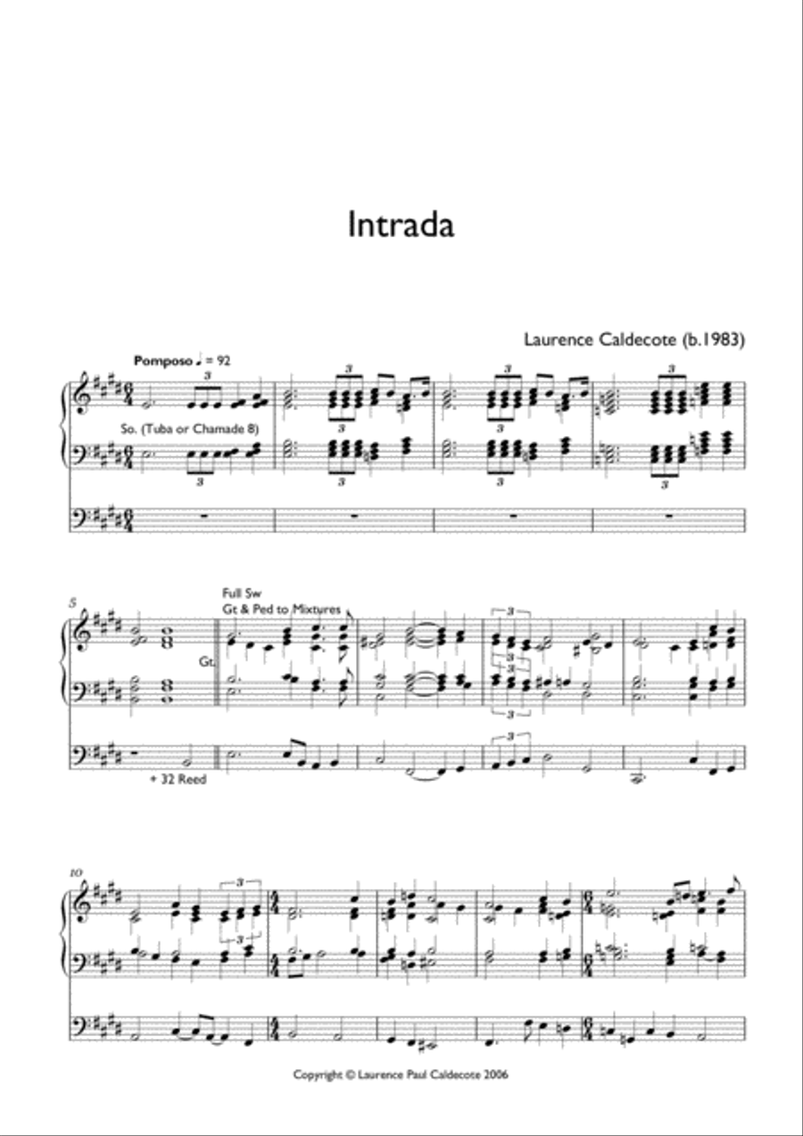 Intrada Organ Solo scores gallery preview page 1