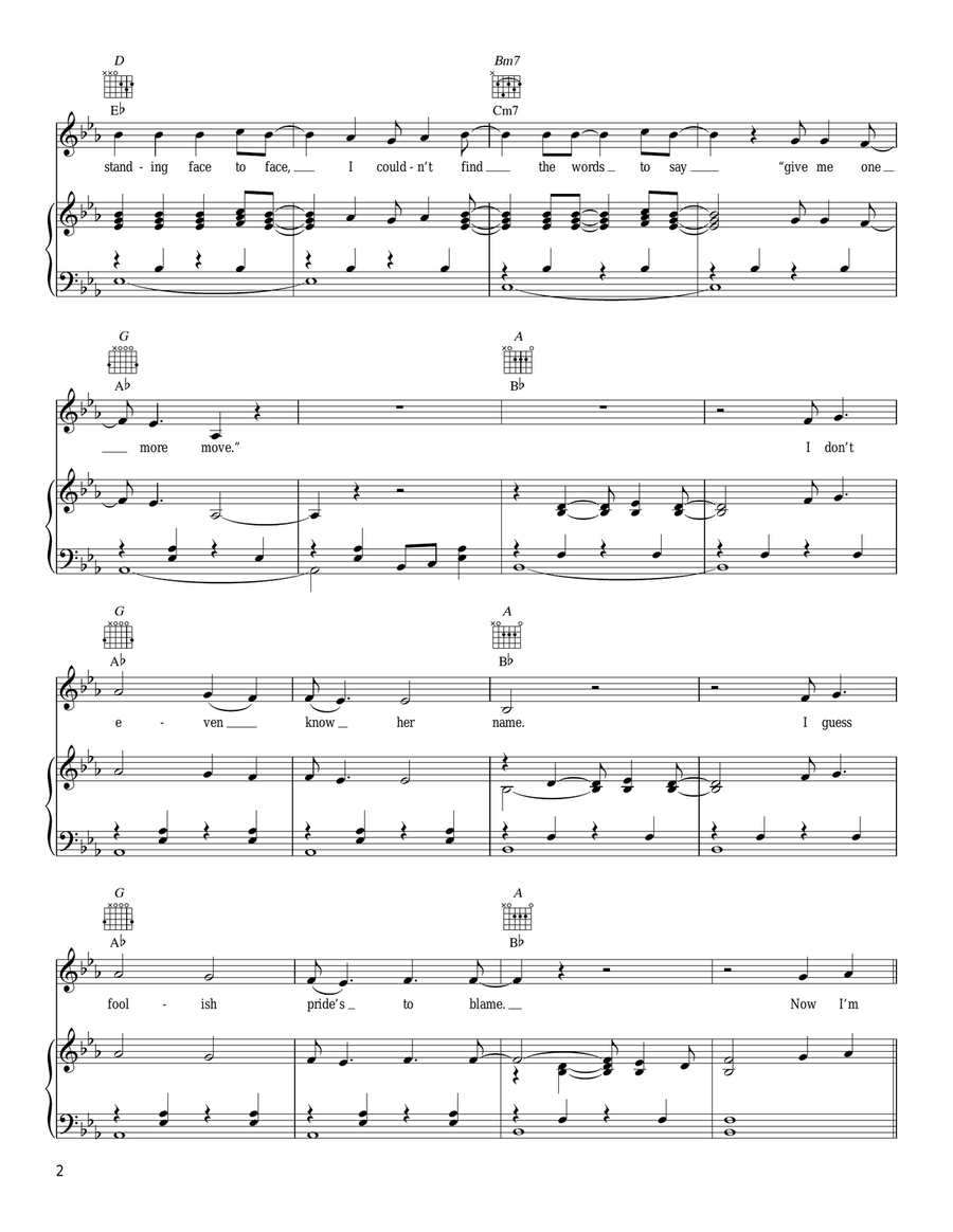 As She's Walking Away Piano, Vocal, Guitar scores gallery preview page 2