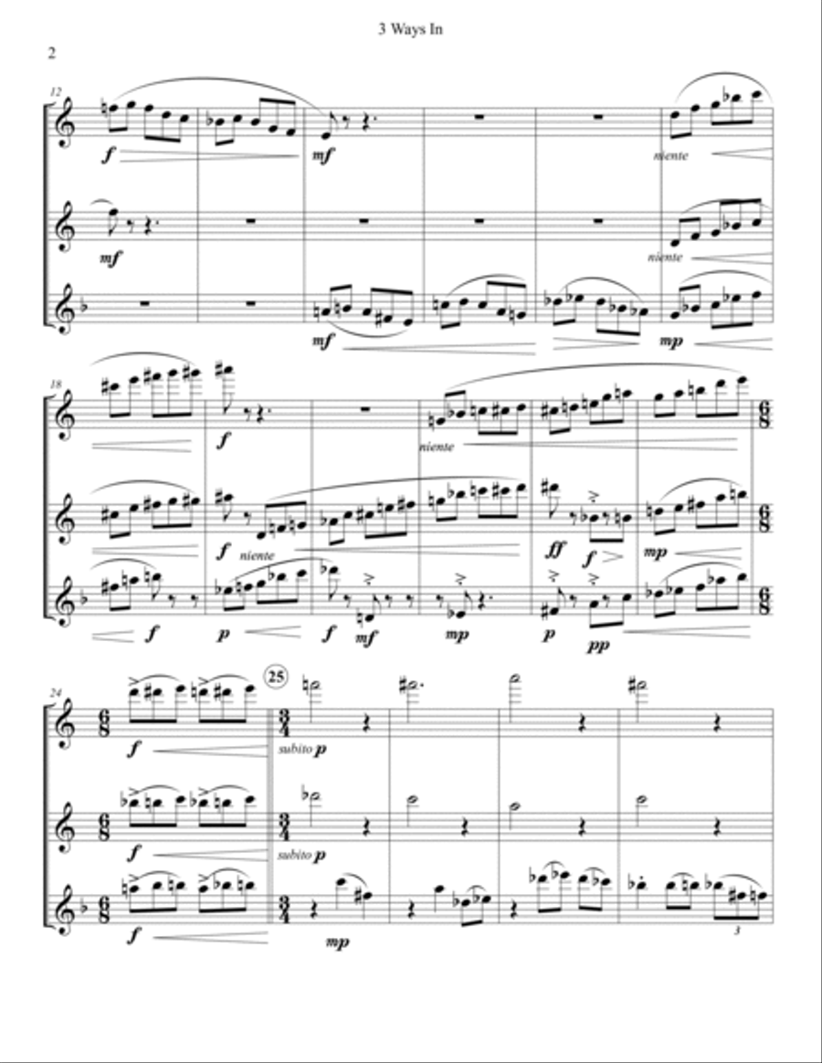 3 Ways In: 1. In The Air 2. Meditation 3. Jexatonic Woodwind Trio scores gallery preview page 3