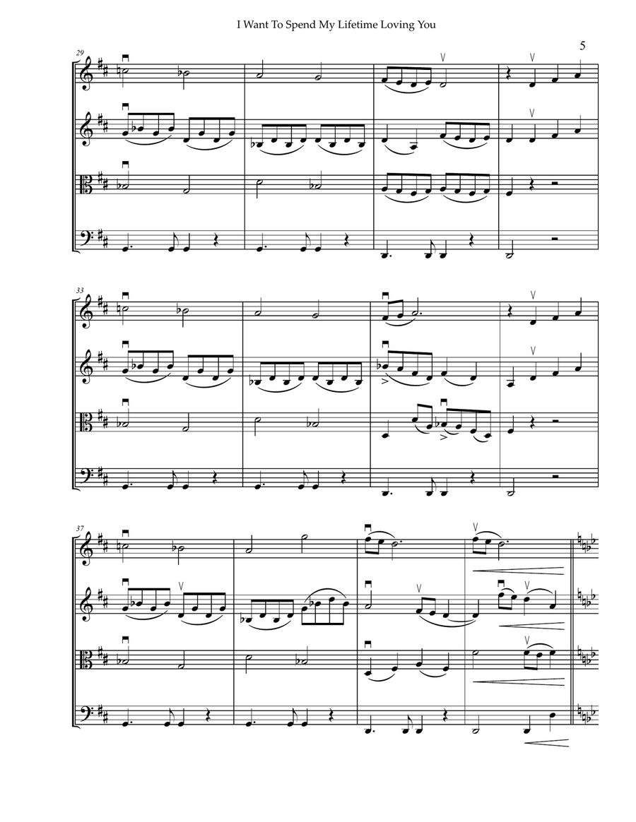 I Want To Spend My Lifetime Loving You String Quartet scores gallery preview page 5