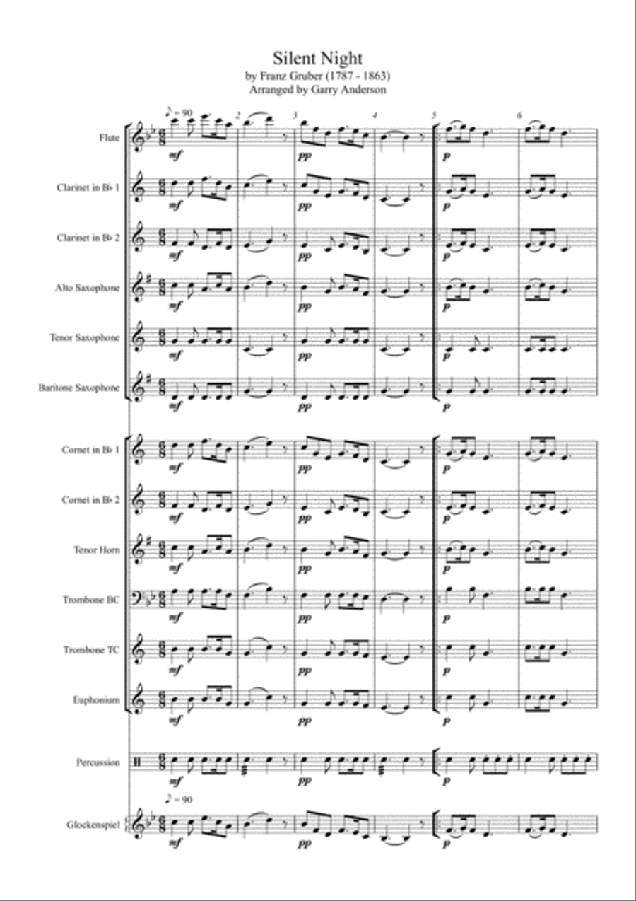 Silent Night - Concert Band Concert Band scores gallery preview page 1