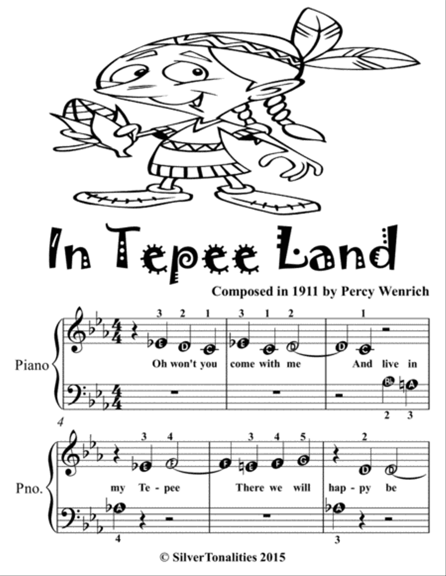 In Tepee Land Beginner Piano Sheet Music 2nd Edition Easy Piano scores gallery preview page 2