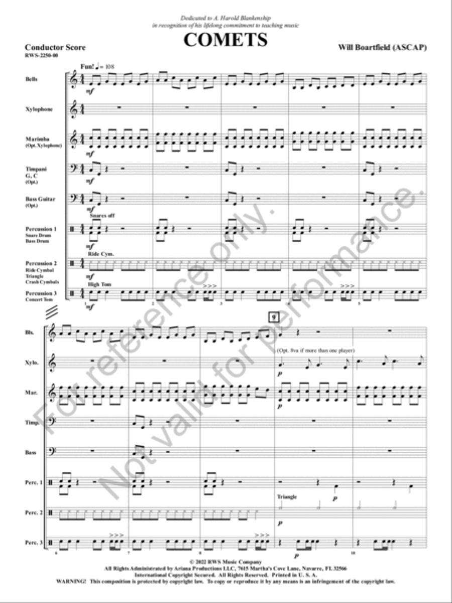 Comets Percussion Ensemble scores gallery preview page 4