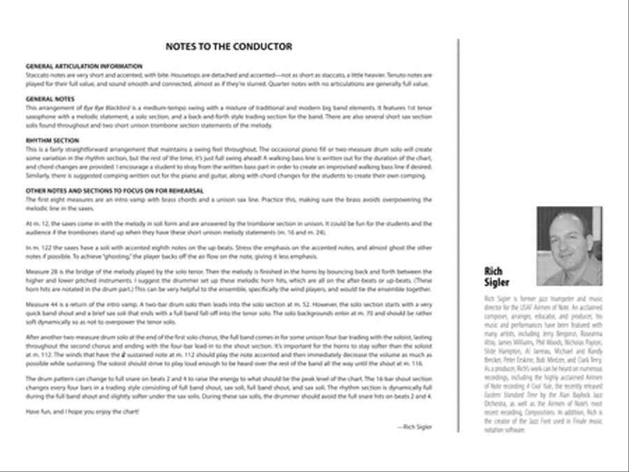 Bye Bye Blackbird: Score Jazz Ensemble scores gallery preview page 2