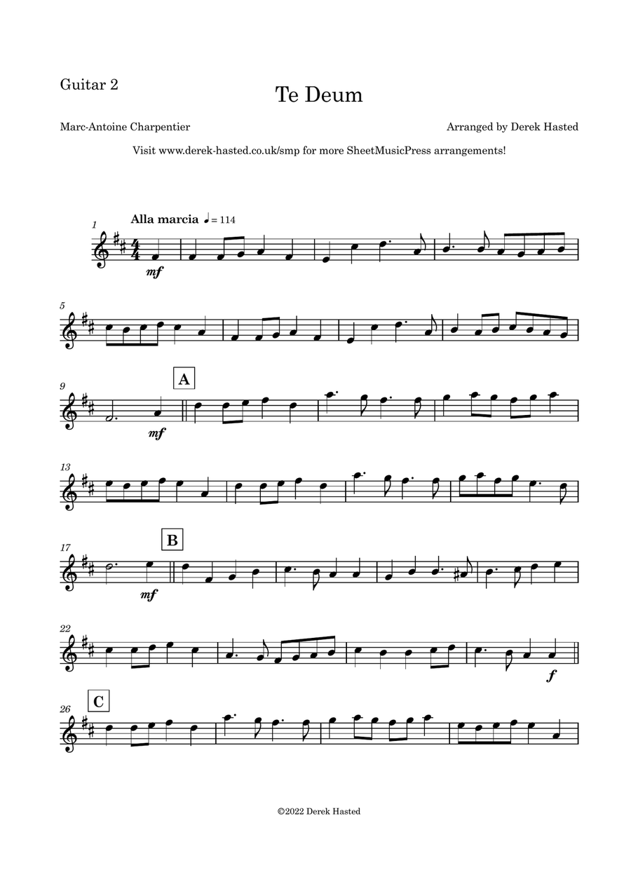 Te Deum (Charpentier) - easy arrangement for 3 guitars/large ensemble Large Ensemble scores gallery preview page 6