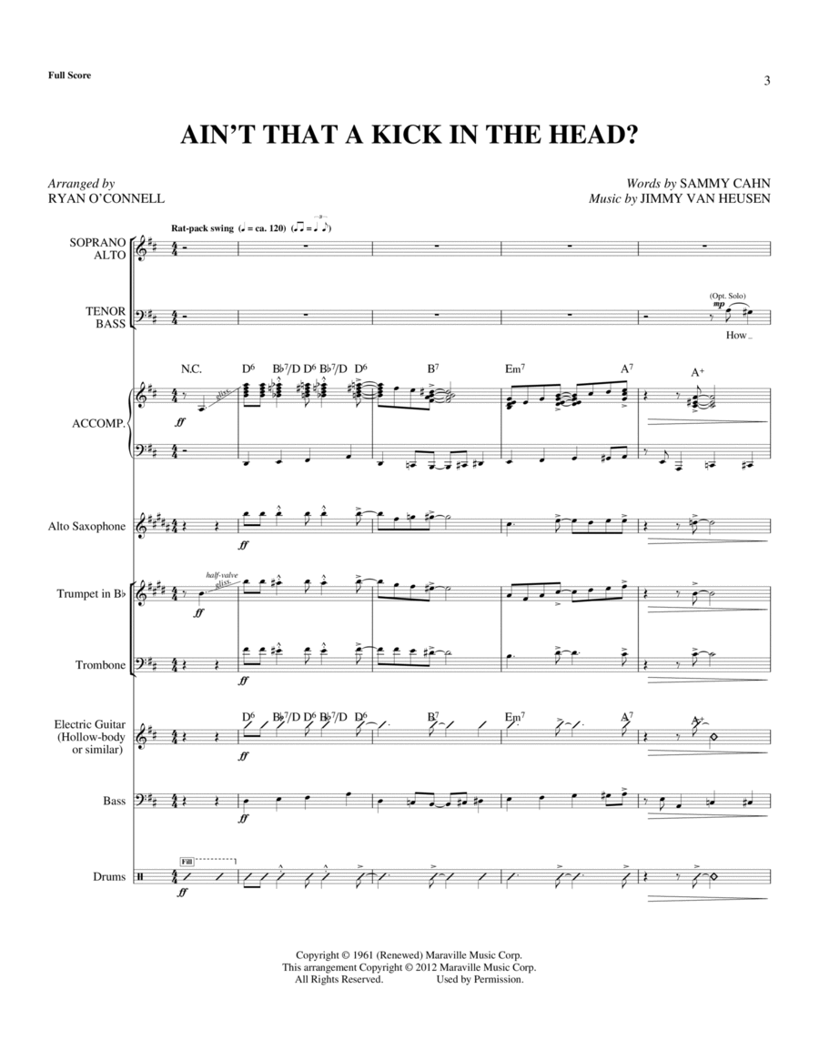 Ain't That A Kick In The Head? - Full Score Choir scores gallery preview page 1