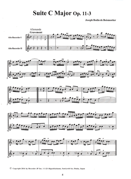 Suite for two Alto Recorders in C Major Op. 11, No. 3 image number null