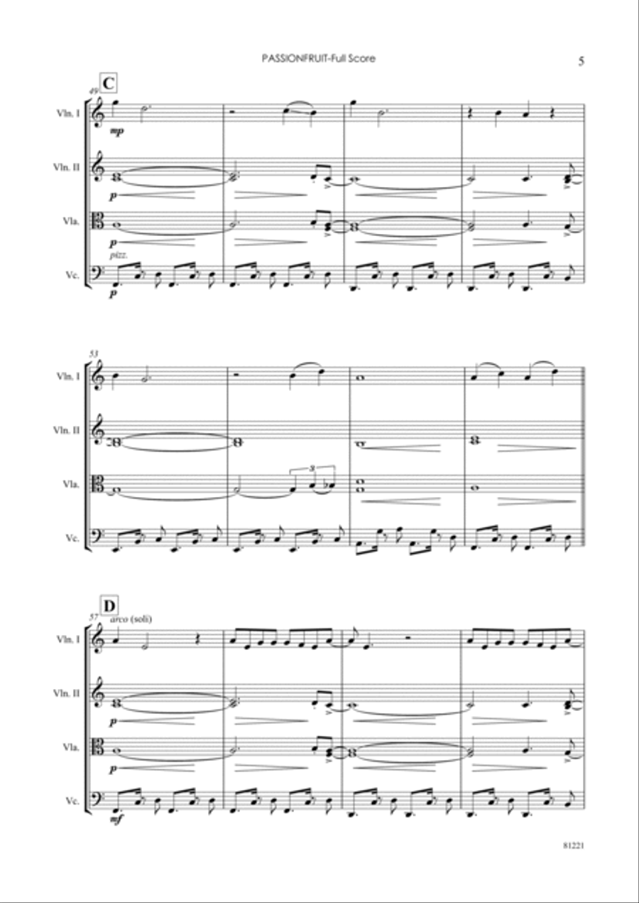 Passionfruit String Quartet scores gallery preview page 5