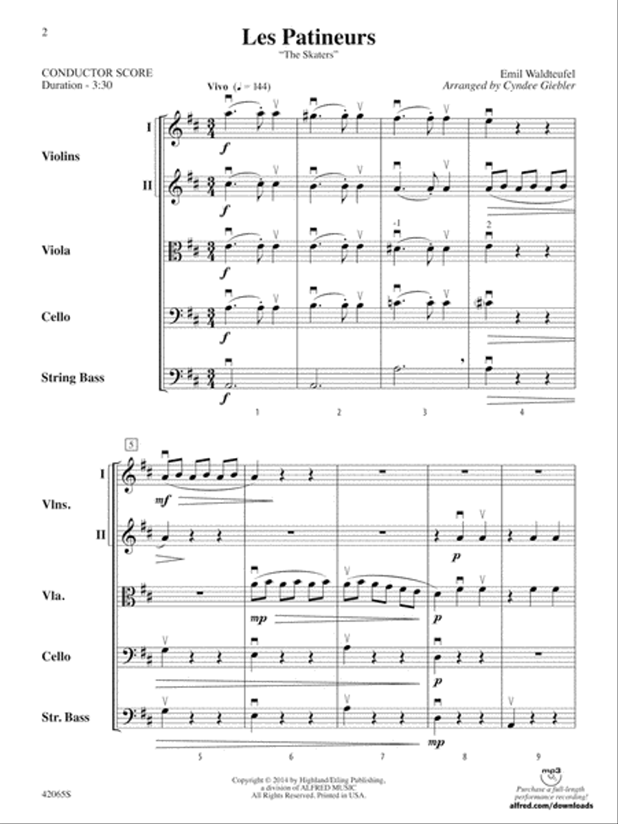 Les Patineurs: Score String Orchestra scores gallery preview page 2