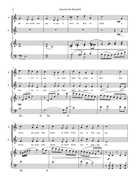 America the Beautiful : SATB Choir and Piano image number null