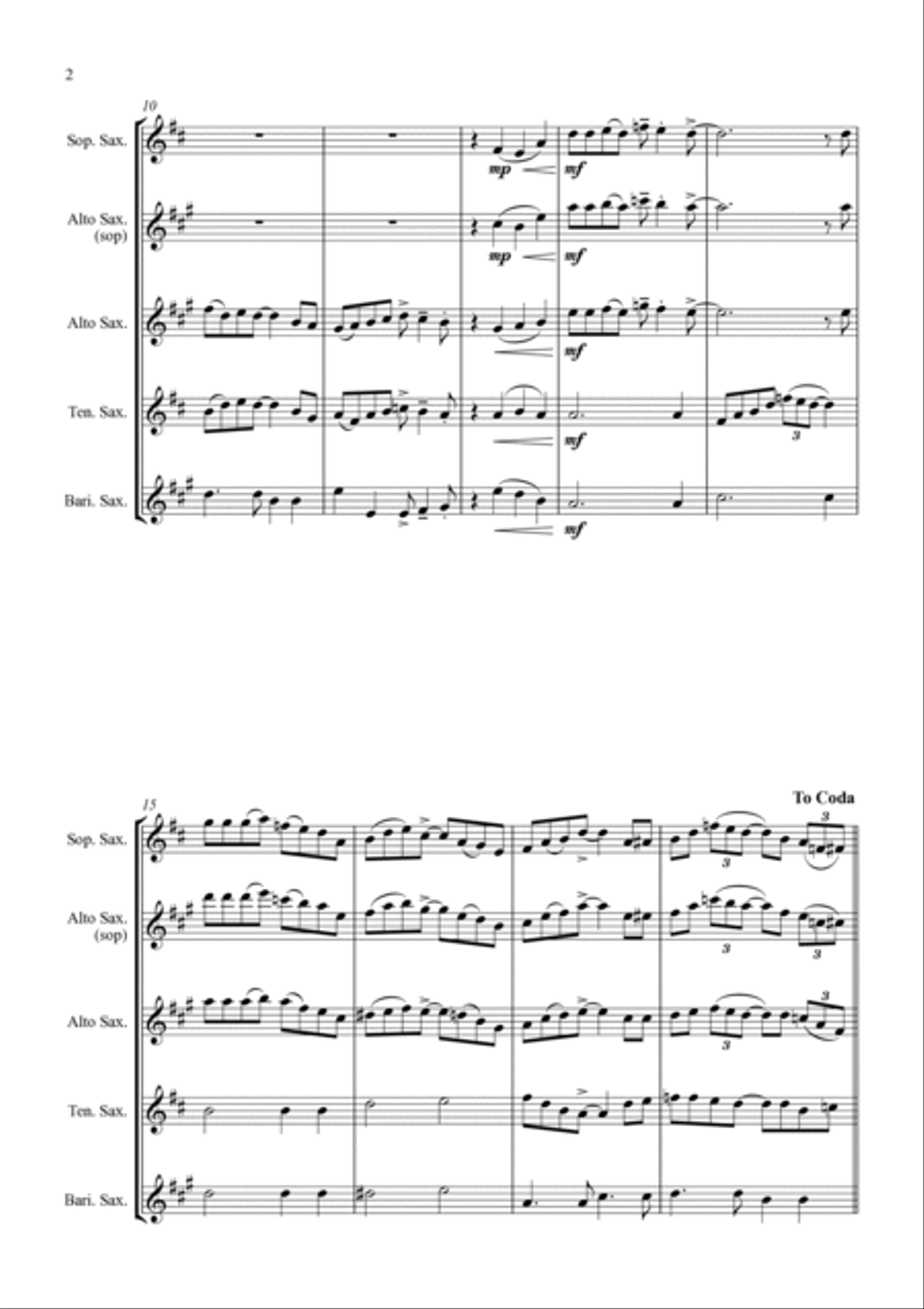 Cool, Calm and Collected - for Saxophone Quartet Saxophone Quartet scores gallery preview page 5