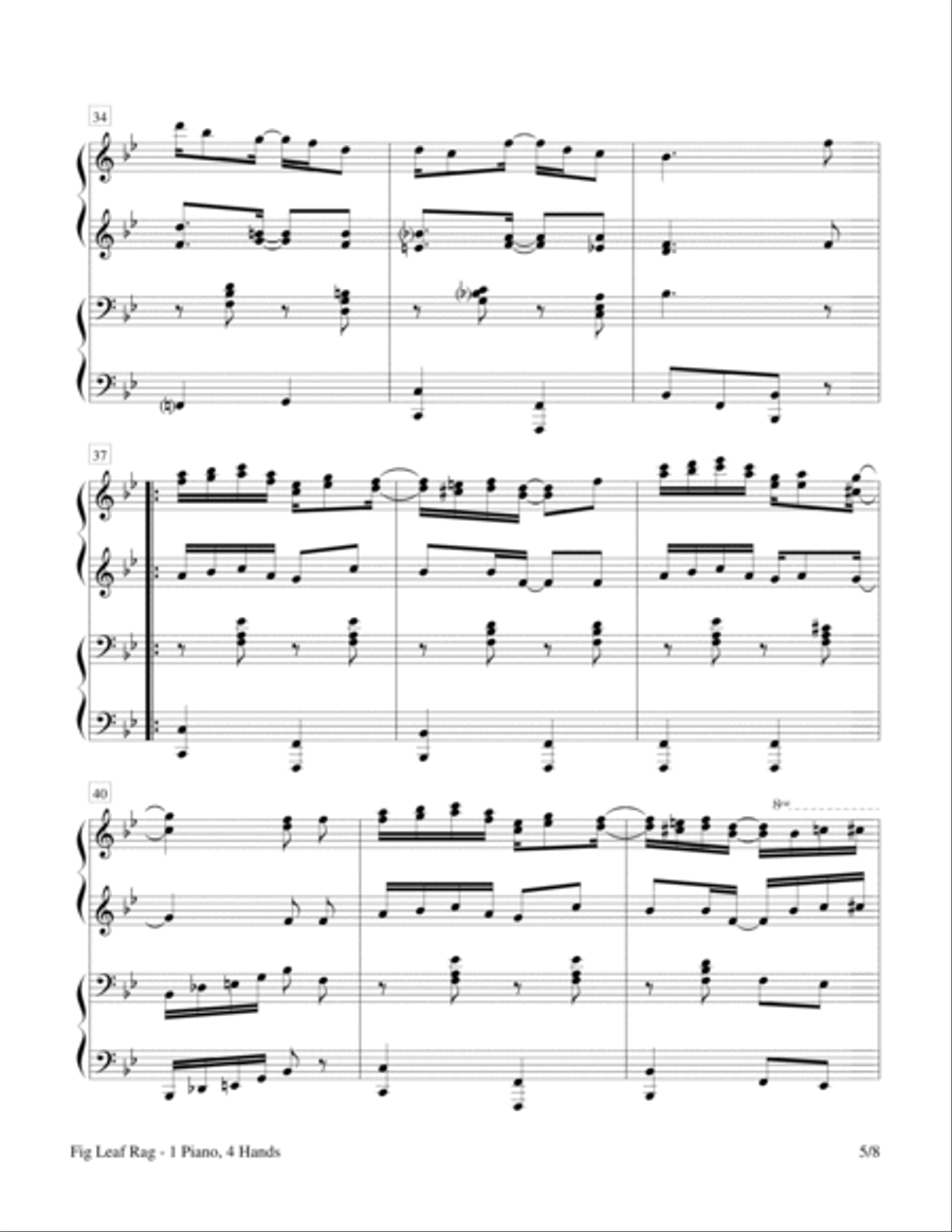 Fig Leaf Rag (1 Piano, 4-Hands Duet) Piano Method scores gallery preview page 5