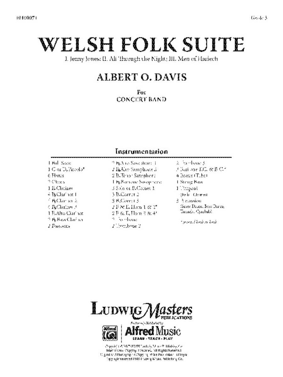 Welsh Folk Suite Welsh Folk Suite Concert Band scores gallery preview page 1
