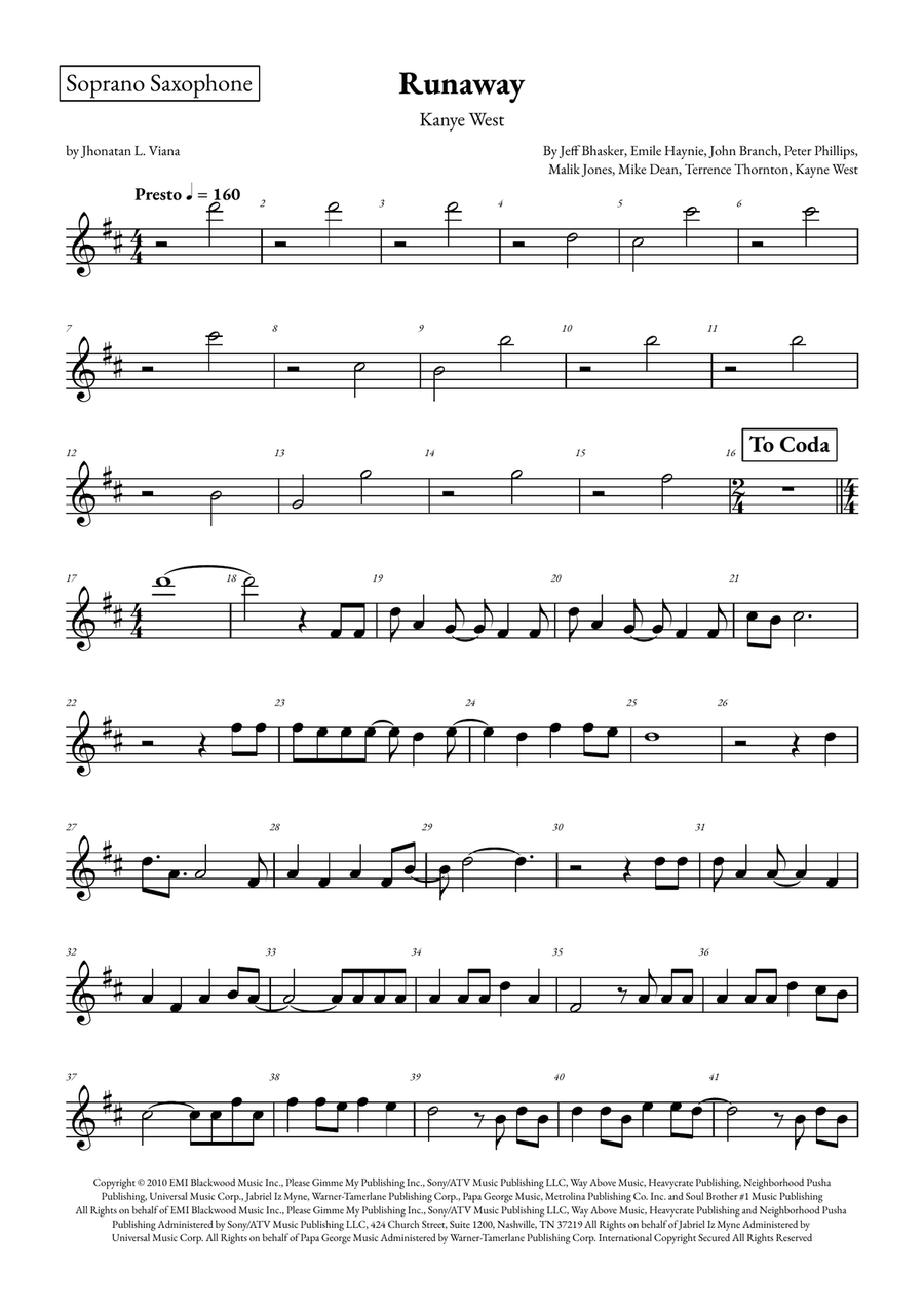 Runaway Saxophone Quartet scores gallery preview page 6