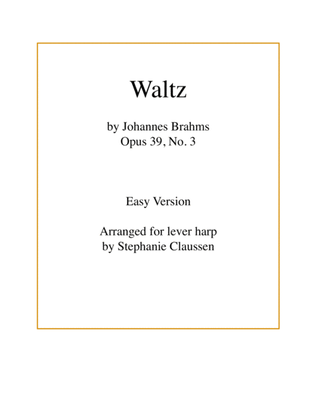 Waltz (Brahms Op 39, No 3.) - (Early Intermediate Lever or Pedal harp)