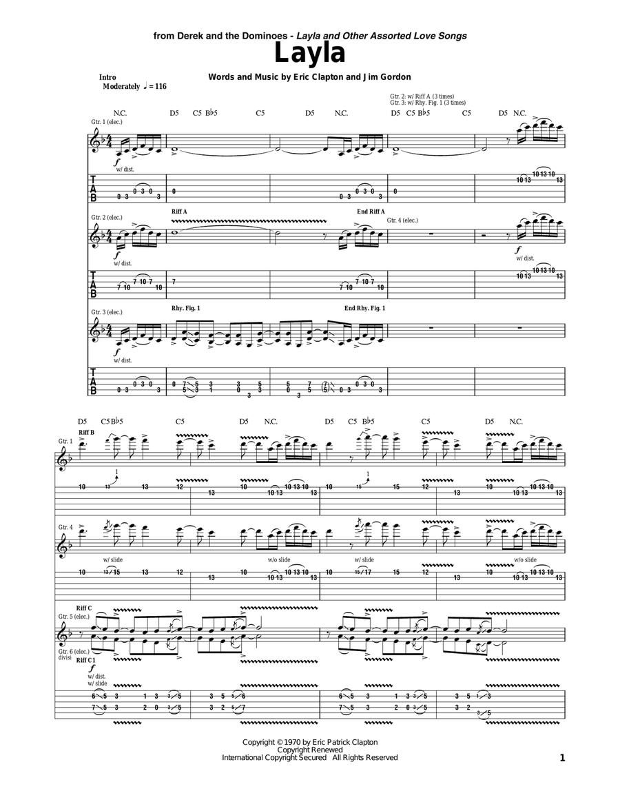 Layla Layla Acoustic Guitar scores gallery preview page 1
