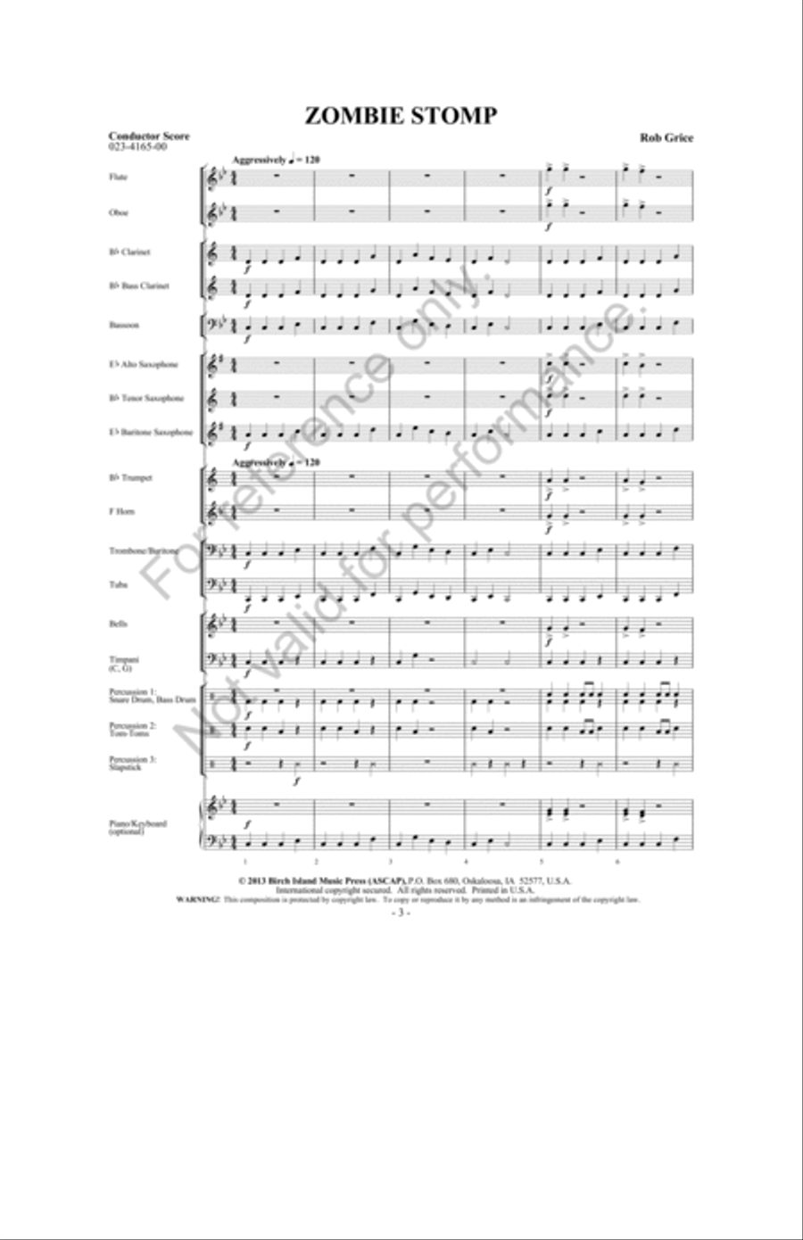 Zombie Stomp Concert Band scores gallery preview page 2