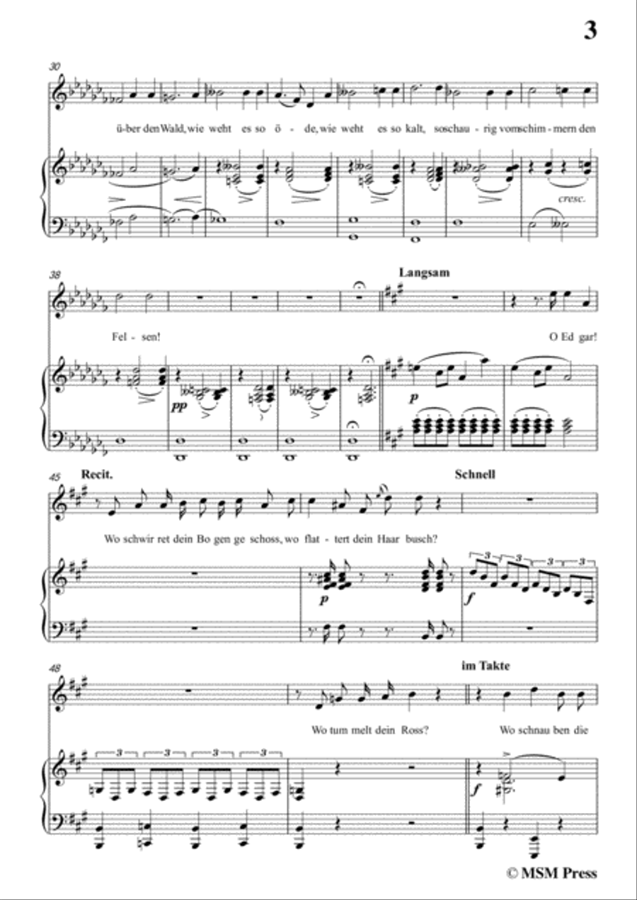 Schubert-Minona,in a flat minor,for Voice&Piano Voice scores gallery preview page 5
