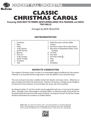 Book cover for Classic Christmas Carols: Score