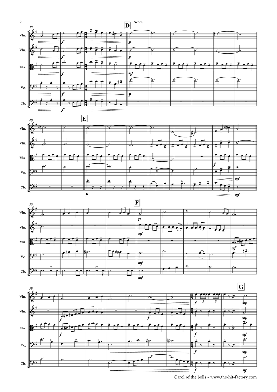 Carol of the Bells - Pentatonix style - String Orchestra String Orchestra scores gallery preview page 2
