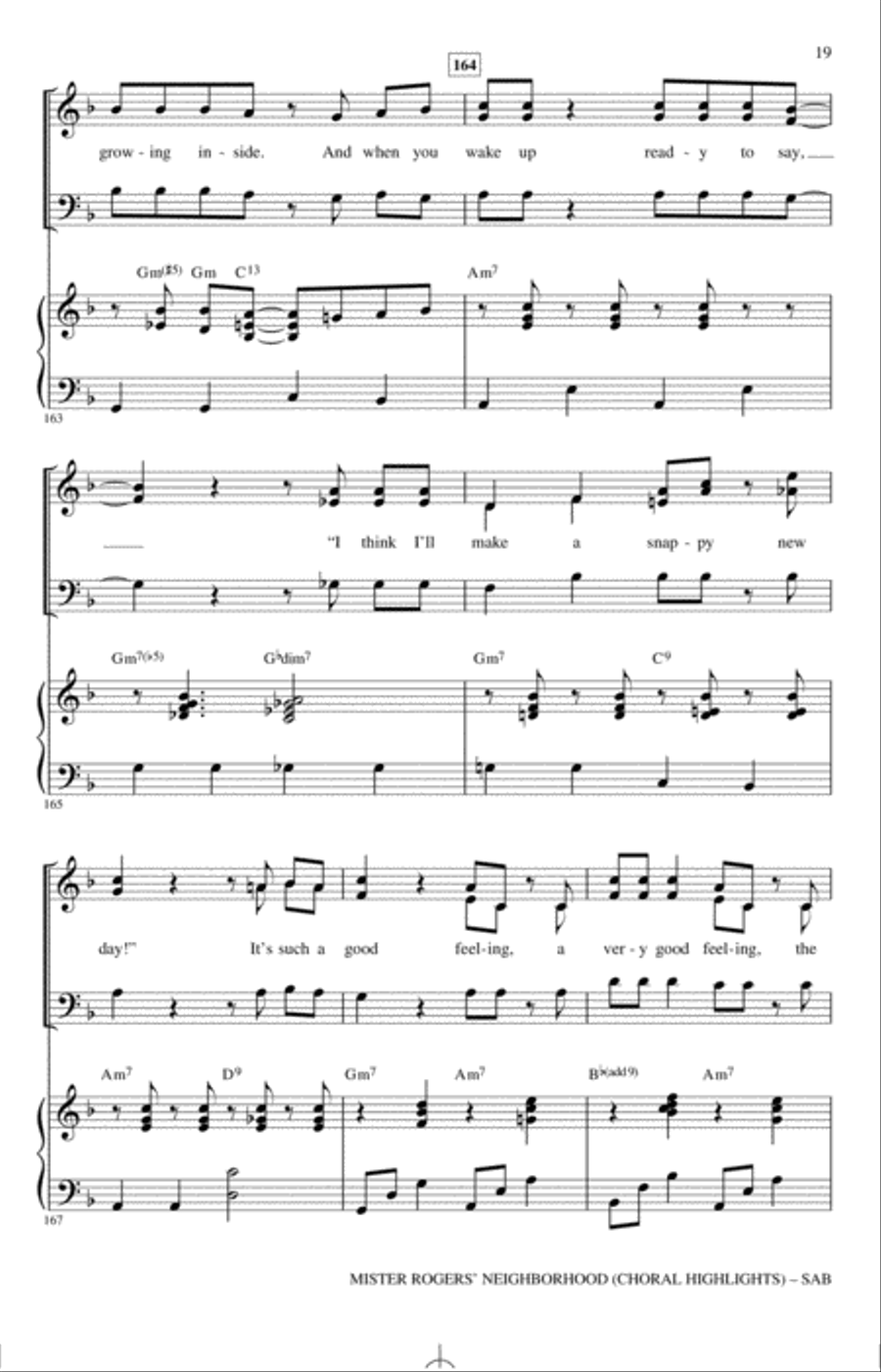 Mister Rogers' Neighborhood (Choral Highlights) (arr. Roger Emerson) 3-Part scores gallery preview page 18