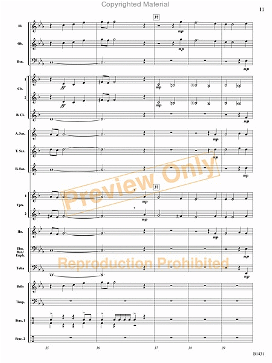 Fantasy on an Old English Melody Concert Band scores gallery preview page 10
