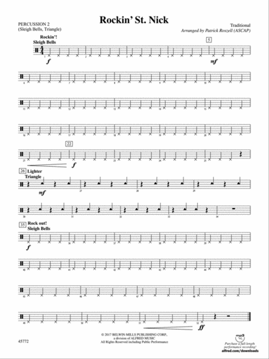 Rockin' St. Nick: 2nd Percussion Concert Band scores gallery preview page 1