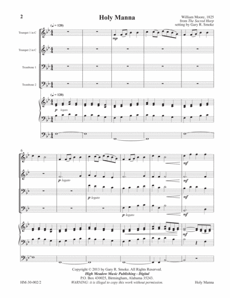 Holy Manna for Organ and Brass Quartet