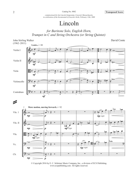 Lincoln (Full Score) (Downloadable)