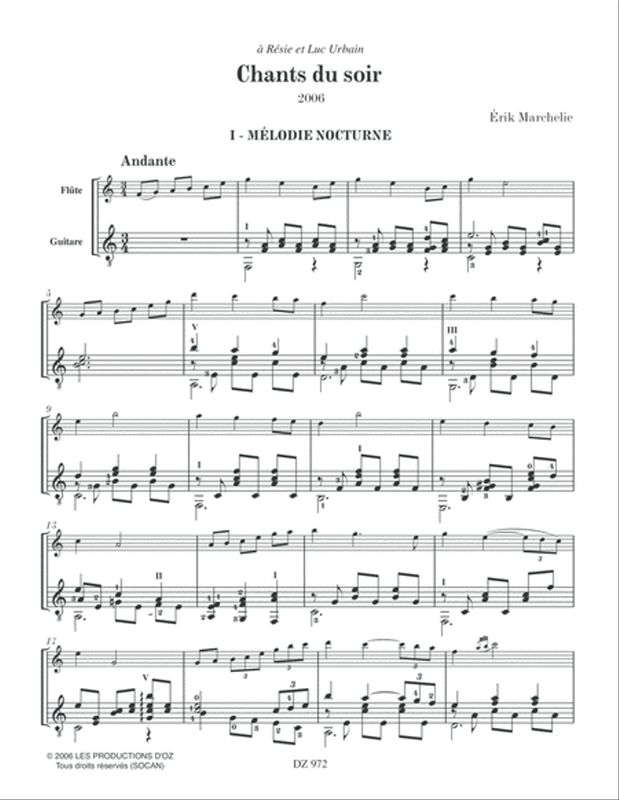 Chants du soir Flute scores gallery preview page 2