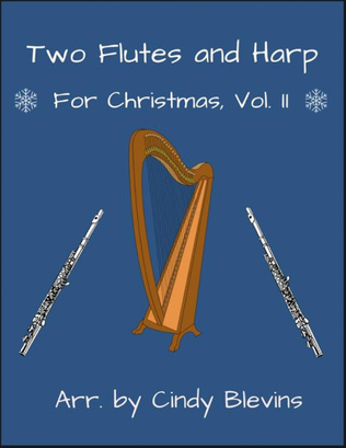 Book cover for Two Flutes and Harp for Christmas, Vol. II (12 arrangements)