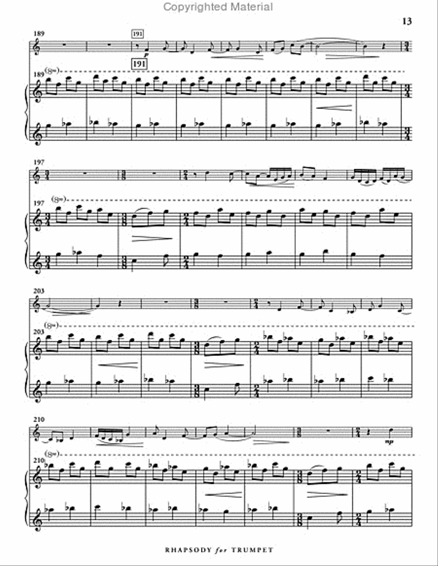 Rhapsody for Trumpet (score & 1 part) Trumpet Solo scores gallery preview page 14