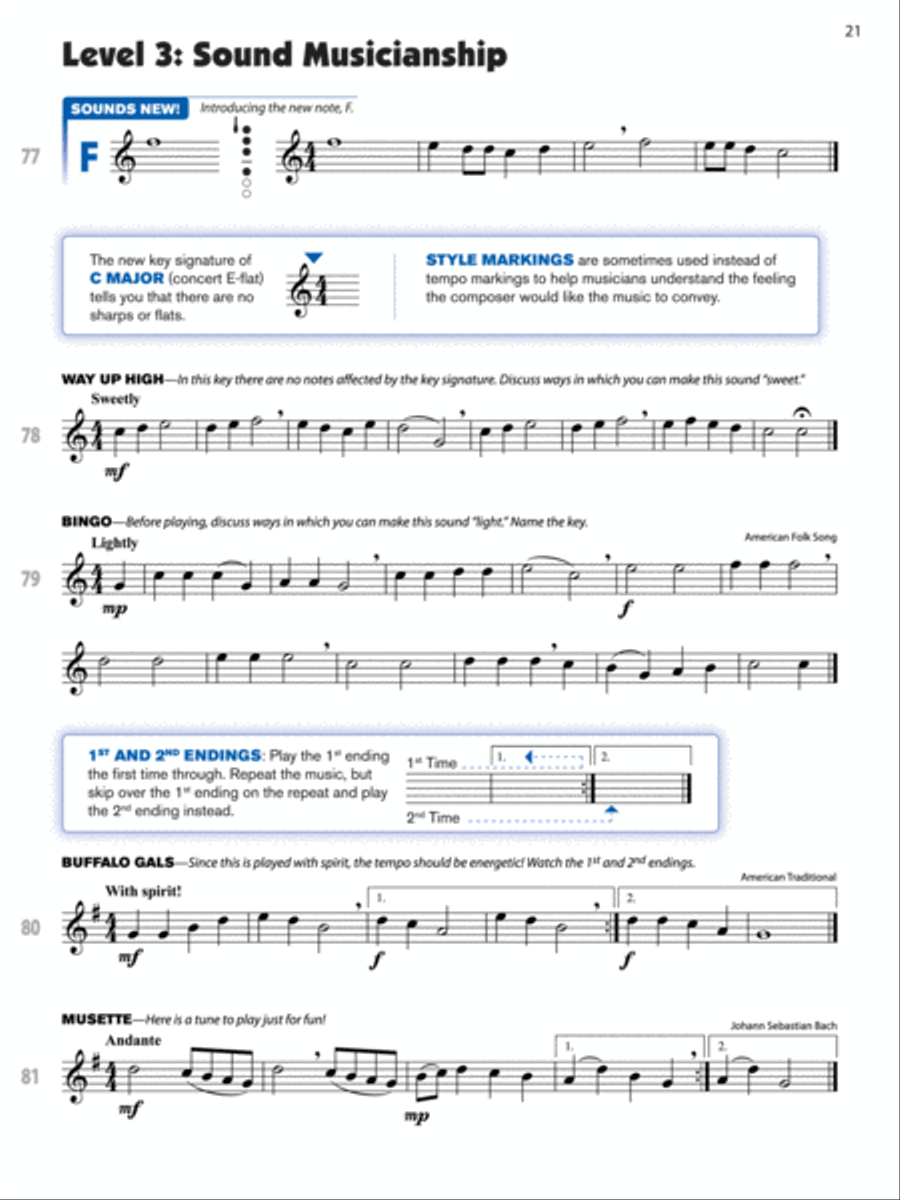 Sound Innovations for Concert Band, Book 1 Concert Band Methods scores gallery preview page 6
