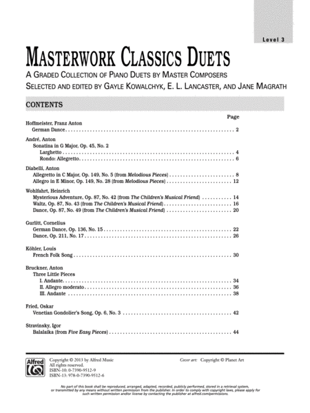 Masterwork Classics Duets, Level 3