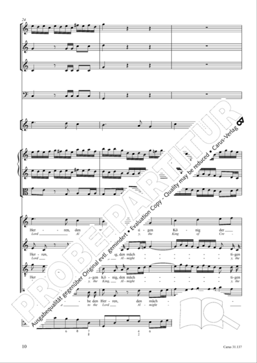 Praise ye, Almighty God, King and our ruler exalted (Lobe den Herren, den machtigen Konig der Ehren) ATB scores gallery preview page 11
