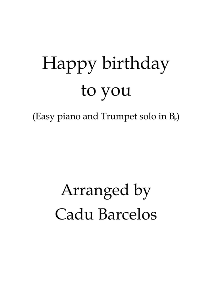 Happy Birthday to you Easy Piano and Trumpet Bb - solo image number null