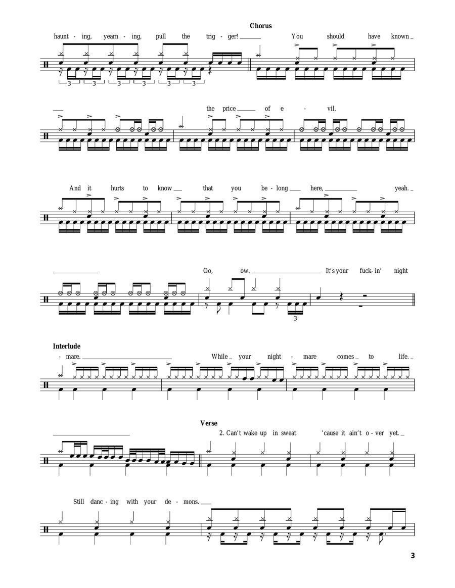 Nightmare Drum Set scores gallery preview page 3