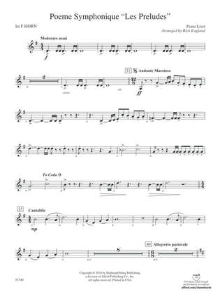 Poeme Symphonique "Les Preludes": 1st F Horn